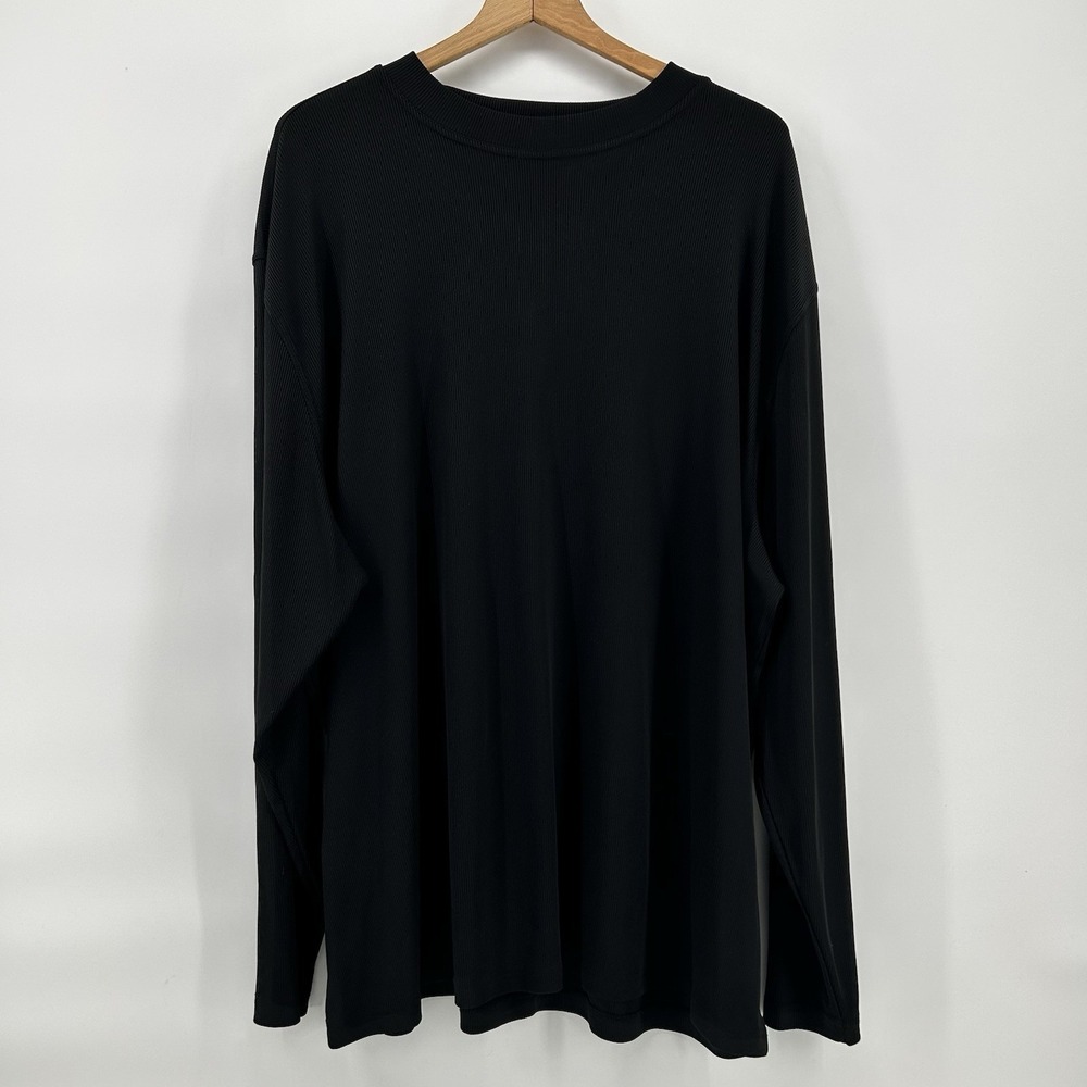 Tulliano Shirt Mens 3XL Black Ribbed Long Sleeve‎ Lightweight Stretch Athleisure